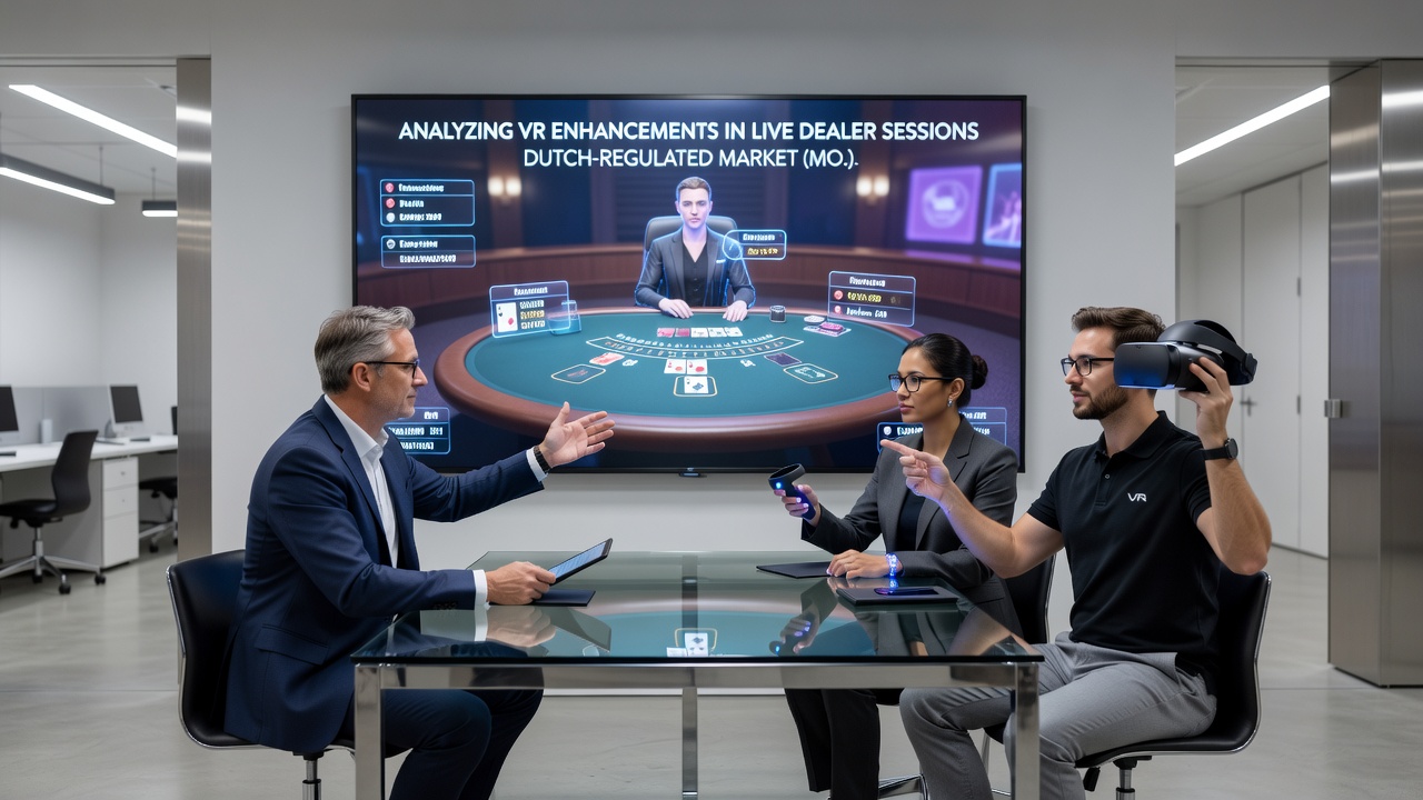 Mobiele speler die VR bril gebruikt voor een live roulette sessie met Nederlandse vergunning